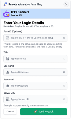 DEMO IPTV Smarters Xtream API Form White ON PHONE050